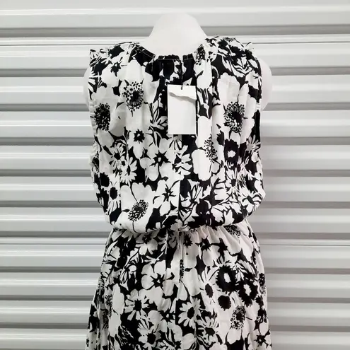 Faithfull the Brand Faithful The Brand La Pineta Dress Women 12 White Black 100% Linen Short Cut Out