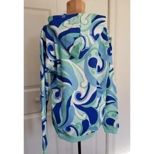 Hill House The Allie Zip Up Hooded Jacket in Blue Ocean Kaleidoscope Size S