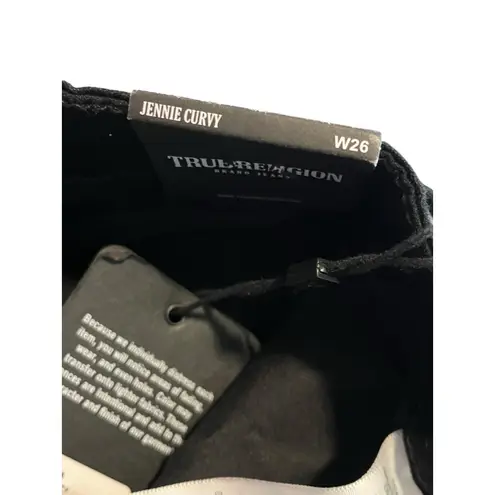 True Religion  Jeans Womens 26 Jennie Curvy Midrise Super Skinny Black Pink NWT