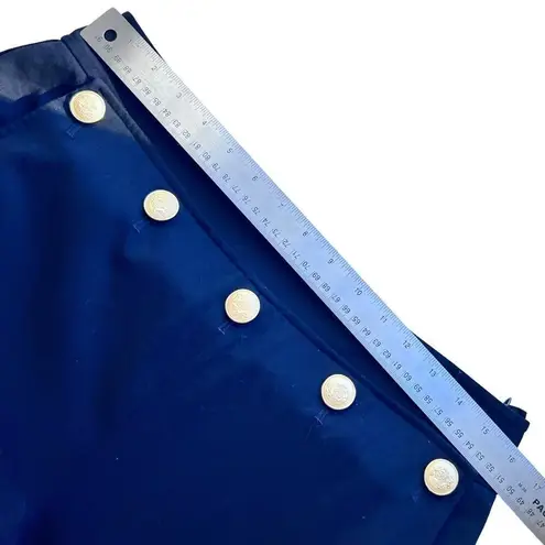 Lafayette 148 Black Wide Leg Trouser Pants Brass Buttons Nautical Size 10