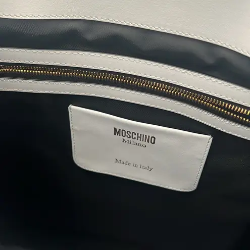 “100% PURE MOSCHINO” White Leather Shoulder Bag, New with Tag