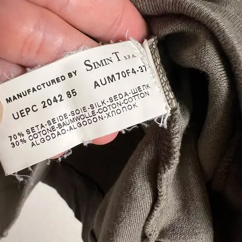 Armani Collezioni Olive Green Silk Blend Quarter Zip Pullover Sweater Size Large