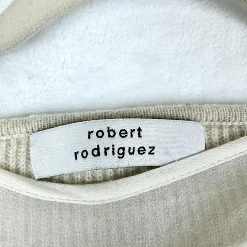 Robert Rodriguez Wool Cashmere Silk Layered Sweater Size Medium Beige Cream