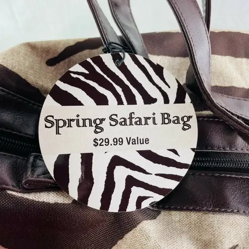 Womens Spring Safari Shoulder Tote Handbag Collapsable Nylon Grocery Bag u Brown
