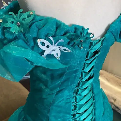 Women’s Fairy Tale Prom Party Dress with Corset Back Size 4 NWT Green