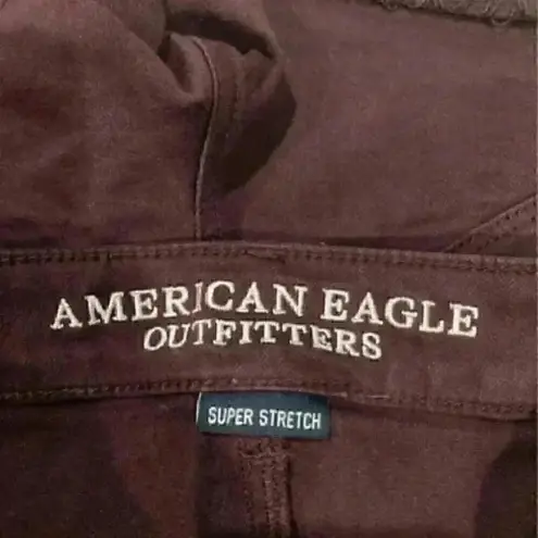 American Eagle  super stretch high rise shortie dark maroon shorts in size 0