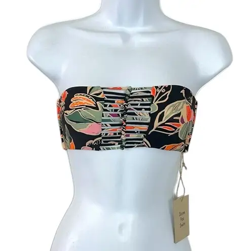 Stone Fox Swim Inez Bikini Bandeau Top in Rainbow Jungle NWT Size Small