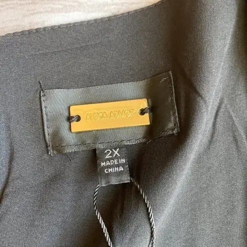 Alexia Admor Gracie Sweetheart Black Midi Dress Plus Size 2X NWT