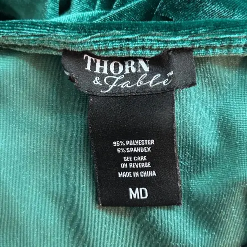 Green Velevet Corsette Top M Milkmaid Renaissance Princess Fairy Lady Goblincore Size M