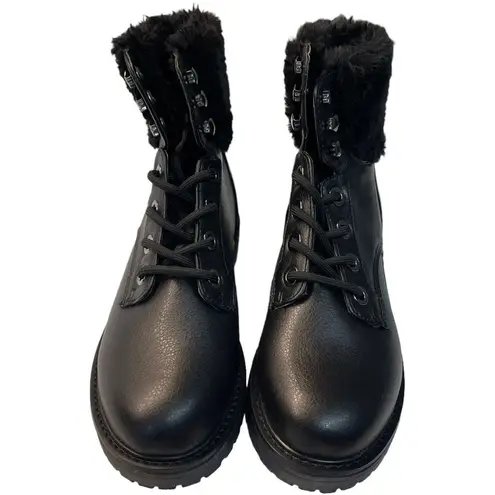 Bandolino  Womens Livia Black  Round Toe Lace Up Combat Boots Size 5 M