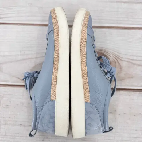 Vionic  Winny Pastel Blue Leopard Heel Raffia Trim Comfy Casual Arch Support 10