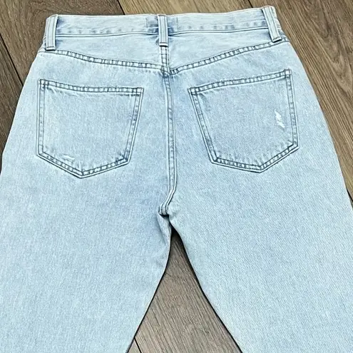 Pistola Presley High Rise Straight Leg Distressed Jeans in Light Wash Size 26