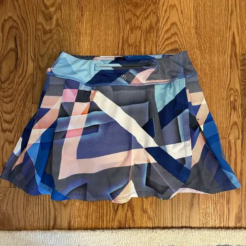 Athleta  Electric Geo Running Tennis Skirt Skort Blue Size XS