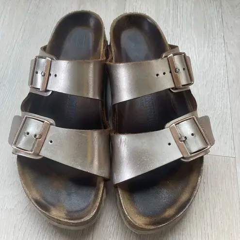 Birkenstock Arizona Soft Footbed - Metallic Leather