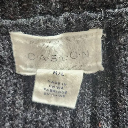 Caslon Gray Poncho Sweater Size Medium/Large Chunky Cowl Neck Gray Sweater - Image 6