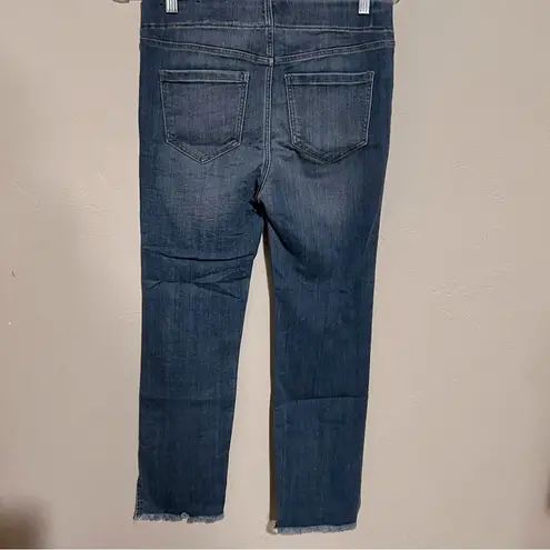 Liverpool The Skinny Crop Pull On Raw Hem Side Slit Jeans