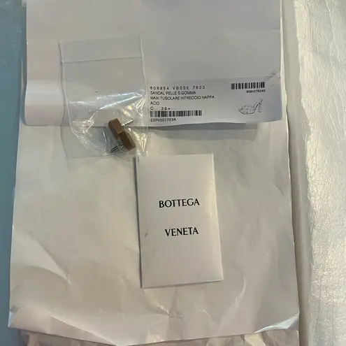 Bottega Veneta Sandal Pelle S Gomma Leather Heel New Size 39.5 $1200