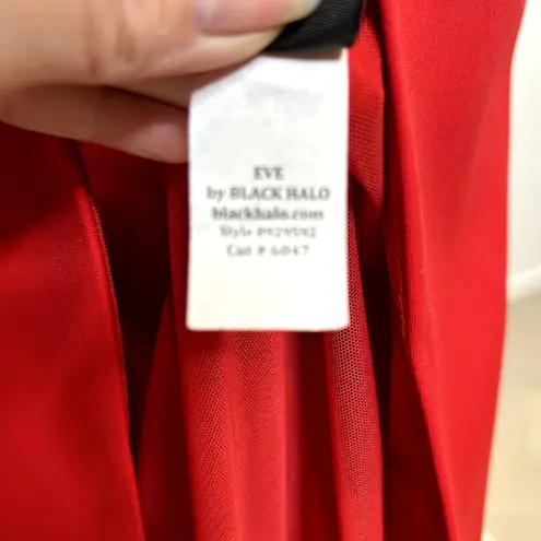 Black Halo EVE Padma Red Full Length Gown Size 8 Evening Dress Formal ($575)