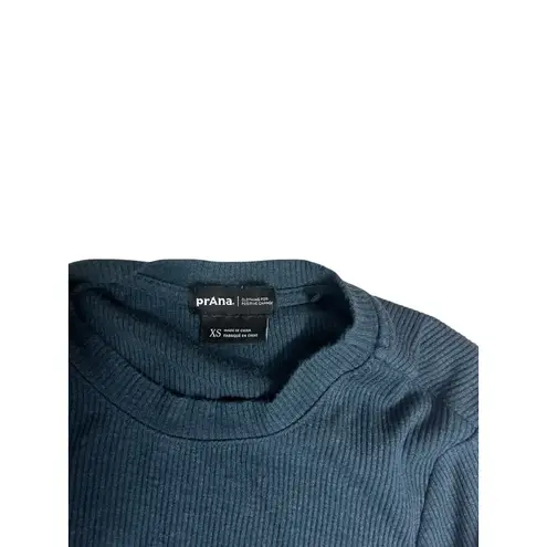 prAna Women’s Foundation Rib Tee Dark Teal XS Green Baby T-shirt Fitted Stretch