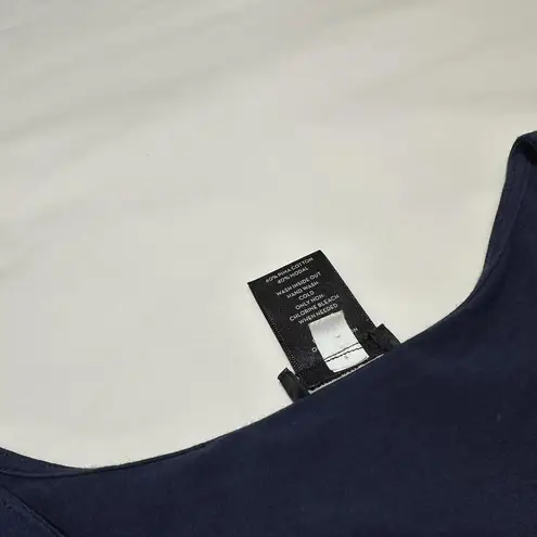 Ann Taylor LOFT Thin Blue T Shirt Top Sz S Small Rhinestone Embellished