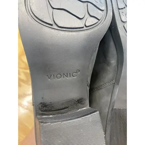 Vionic Shantelle Chelsea Boots Women's 9.5 Black Nubuck Bootie Waterproof S66