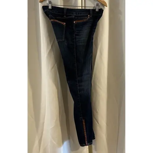 White House | Black Market  Jeans Womens Size 4 Leather Trim‎ Skimmer Dark Wash