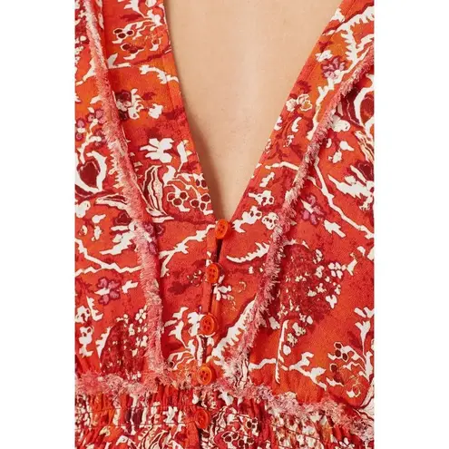IRO Floral Print Lightweight Romper Red Womens Size FR 36 US 4