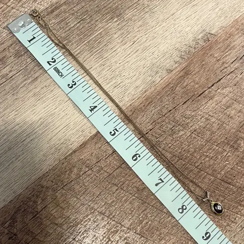 Sarah Coventry Vintage Oval Black Onyx Diamond Accent Pendant Necklace Gold Tone