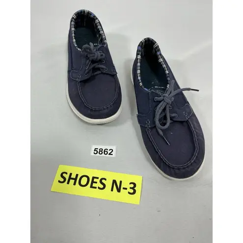 Womans Sketchers Slipon Deck Shoes 8.5 Navy Laceup