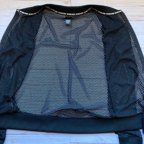 Victoria's Secret Sport All Over Mesh Bomber Jacket Black Sz S