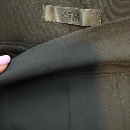 ATM Black 100% Silk Tailored Jogger Pants Sz Large Relaxed Elegance