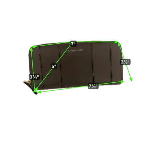 Karen Millen Large Zip Around Wallet Black Leather