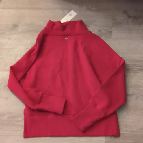 Calia By Carrie Underwood Elevate Herringbone Funnel Neck Red/Maroon Size XS Red
