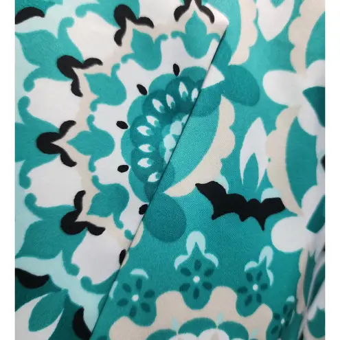 Madison Petite Womens Teal Floral Print Blazer Jacket 3/4 Sleeve Size PL White