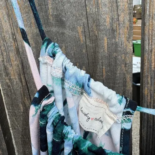 Lovely Melody Floral Print Pink Blue Green Cami Women's Size L