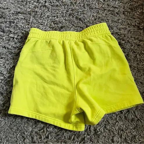 Lululemon  scuba sweatpant shorts electric lemon size 6