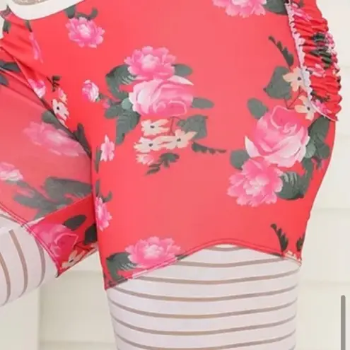 Handmade NEW Banded Scrunch Bum Floral Pink Yoga Pants Sexy