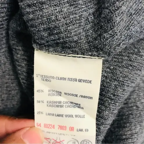 Vintage Valentino gray short sleeves mock neck cashmere wool blend sweater M Size M