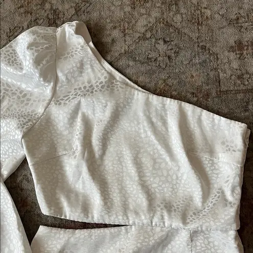 RUNAWAY THE LABEL White One Sleeve Cut Out Dress