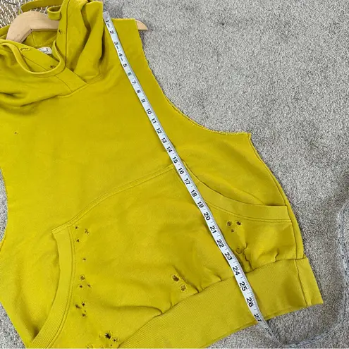 Niyama Sol Women’s Sleeveless Destroyed Hoodie in Chartreuse Yellow XL thumbnail 13