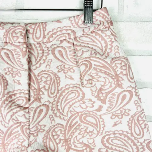 Victoria Beckham Blush Pink Paisley Brocade Shorts - Women's Size 4