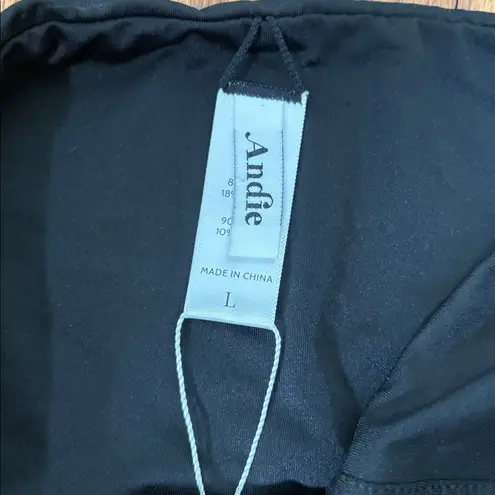 ANDIE Bikini Set Havana top High Waisted Cheeky Bikini Bottom Black Large NWT