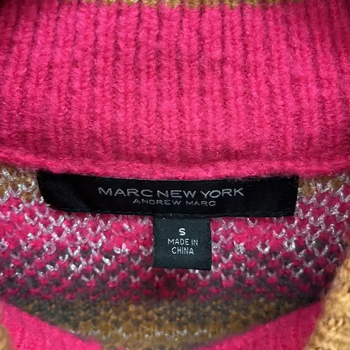 Andrew Marc Marc New York Fair Isle Sweater S Pink Silver