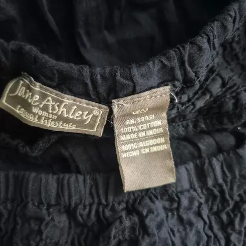 Jane Ashley Black & White Boho Midi Skirt 100% Cotton Cottage Plus Size 2X