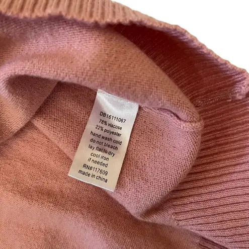 DE Collection Salmon Peach Women's Crewneck Button-Down Cardigan Sweater Size S