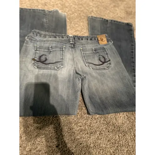 Hippie Vintage Y2K Low Rise Wide Leg Jeans Size 29 Style 563 Blue