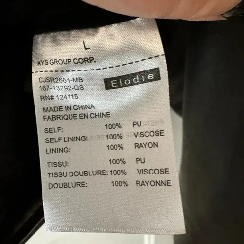 Elodie EUC Eloidie Faux Leather Motorcycle Jacket