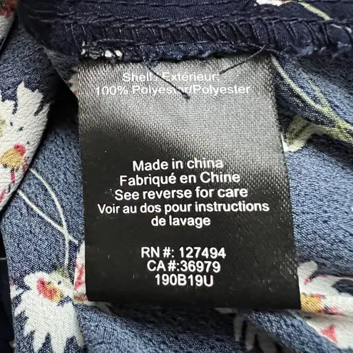 Heartloom Blouse Womens Small Navy Blue Ditzy Floral Flowers Boho Cottagecore