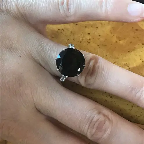 Natural Smoky Quartz Sterling Silver Lotus Cocktail Ring Size 6.25