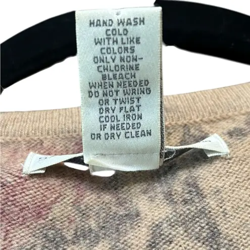 Vintage Sarah Spencer Women’s Floral Wool Angora Blend Sweater Cardigan Medium Brown